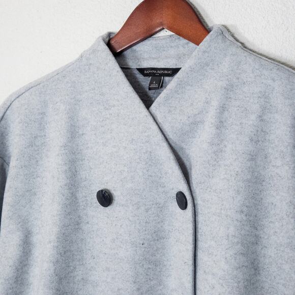 NEW Banana Republic Women’s Heather Grey Wool Jacket Minimalist Office Chic L - Picture 3 of 8